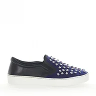 Trampki damskie - Dior Slip-On Sneakersy HAPPY skóra lakierowana niebieskie skóra czarne ozdobienia - miniaturka - grafika 1
