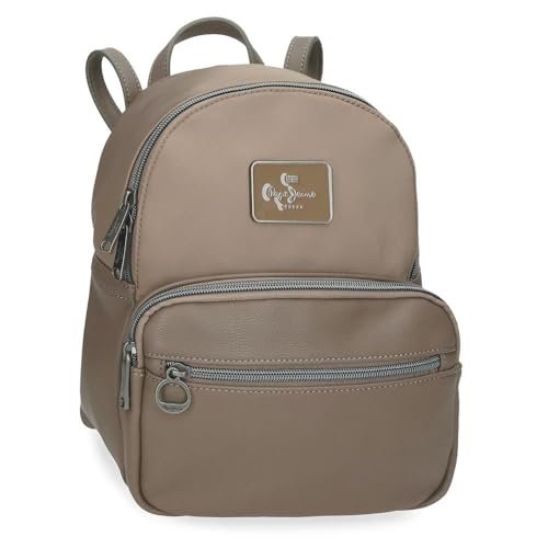 Pepe Jeans Christine Plecak na co dzień Beżowy 20x25,5x10 cm Poliester z Detalami ze sztucznej skóry by Joumma Bags, beż, Talla única, plecak na co dzień
