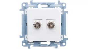 Kontakt Simon Gniazdo antenowe typu F podwójne  (moduł); białe CASF2.01/11 - Gniazdka elektryczne - miniaturka - grafika 1