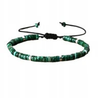 Bransoletki - Bransoletka Kamień Naturalny Zielony Jaspis Morski 2 x 4 mm Regulowany - miniaturka - grafika 1