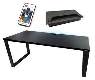 Biurko Gamingowe 120X60 Loftowe Przepust Stabilne  Led - Biurka gamingowe - miniaturka - grafika 1