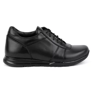 Buty męskie podwyższające sznurowane skórzane SPORT STYLE 408KZ czarne - Buty Olivier - Buty zimowe męskie - miniaturka - grafika 1