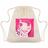 Plecaki szkolne i tornistry - WOREK PLECAK do Szkoły Na Buty RÓŻOWE ANIME Wzory - miniaturka - grafika 1