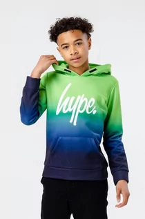 Bluzy dla chłopców - Hype Hype bluza dziecięca kolor zielony z kapturem z nadrukiem - grafika 1