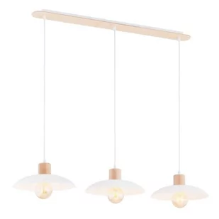 Kobe lampa wisząca 3xE27 biała/jasne drewno 1319/3 - Lampy sufitowe - miniaturka - grafika 1