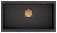 Zlewozmywaki - QUADRON Zlewozmywak CLARK 760 onyx, odpływ miedziany BM7643221U-BL-PVDC10 - miniaturka - grafika 1