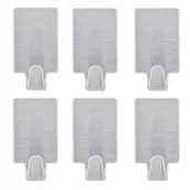 Wieszaki łazienkowe - Haczyk samoprzylepny uchwyt wieszak stal 6 szt. - miniaturka - grafika 1