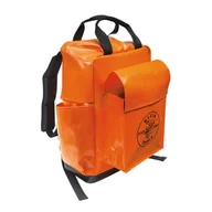 Torebki damskie - Klein Tools 5185ORA torba na narzędzia, plecak z linemanem, regulowane wyściełane paski na ramię, podwójnie szyte dno z otworami odpływowymi, pomarańczowy - miniaturka - grafika 1