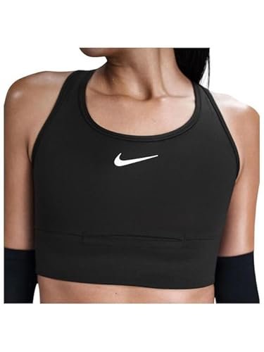 NIKE HF5360-010 Swoosh Biustonosz sportowy damski czarny/biały, rozmiar XS