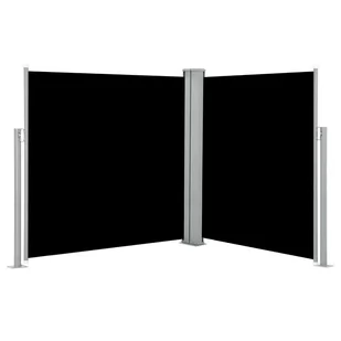 vidaXL vidaXL Zwijana markiza boczna, 140 x 600 cm, czarna - Markizy - miniaturka - grafika 1