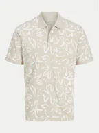 Koszulki męskie - Jack&Jones Polo Jeff 12269236 Beżowy Standard Fit - miniaturka - grafika 1