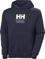 Bluzy męskie - Helly Hansen Helly Hansen męska bluza z kapturem COTTON FLEECE GRAPHIC HOODIE 54158 597 2XL - miniaturka - grafika 1