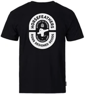 Koszulki męskie - t-shirt HORSEFEATHERS POWDER BADGE II T-SHIRT Black - miniaturka - grafika 1