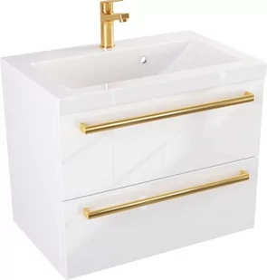 Szafka z Umywalką ATHOS 60 cm - Uchwyt Złoty - Szafki łazienkowe - miniaturka - grafika 1