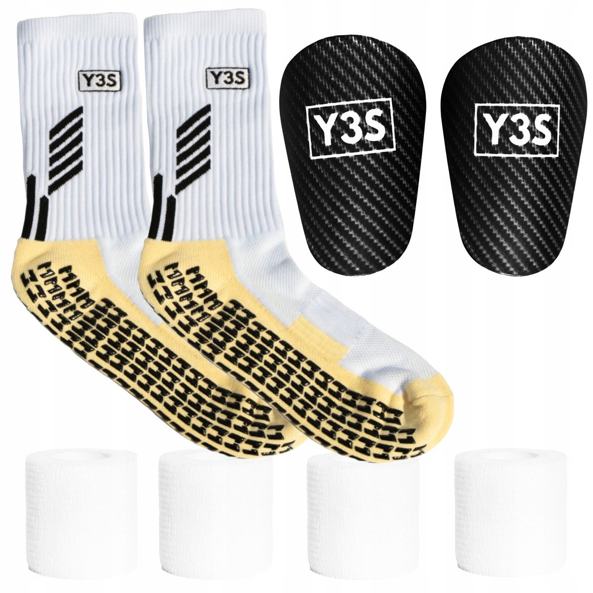 OCHRANIACZE PIŁKARSKIE na goleń SKARPETKI ANTYPOŚLIZGOWE 36-41 TAŚMY 18m