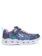 Buty dla dziewczynek - Skechers Sneakersy Heart Lights-Boogie Love 303257L/NVMT Granatowy - miniaturka - grafika 1