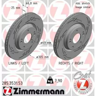 Tarcza hamulcowa ZIMMERMANN 285.3531.53 - Tarcze hamulcowe - miniaturka - grafika 1