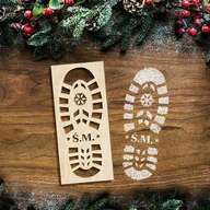 Ozdoby bożonarodzeniowe - Szablon Do Tworzenia Śladów Buta Odcisk Kroków Świętego Mikołaja - miniaturka - grafika 1