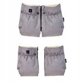 Akcesoria do wózków - MUFKA - 2 CZCIOWA - iGROW - MELAN JASNY SZARY- WENA - miniaturka - grafika 1