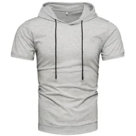 Koszulki męskie - T-shirt męski szary z kapturem Recea - miniaturka - grafika 1