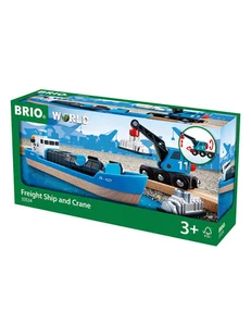 Brio Statek z dźwigiem - 3+ - Tory, garaże, parkingi - miniaturka - grafika 1