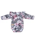 Body dla niemowląt - Baby in world Body niemowlęce z długim rękawem bawełniane Grey Rose, Rozmiar: 56/62 - miniaturka - grafika 1