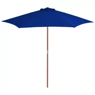 Parasole ogrodowe - vidaXL Parasol ogrodowy na drewnianym słupku niebieski 270 cm Darmowa dostawa 313763 - miniaturka - grafika 1