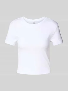 T-shirt o kroju slim fit z czystej bawełny model ‘ELINA’ - Koszulki i topy damskie - miniaturka - grafika 1