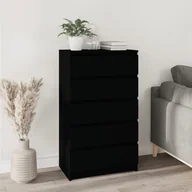 Komody - Komoda, czarna, 60x36x103 cm, materiał drewnopochodny - miniaturka - grafika 1