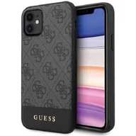 Etui i futerały do telefonów - Guess 4G Bottom Stripe Collection Etui iPhone 11 szary 10_15899 - miniaturka - grafika 1