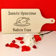 Gadżety dla niej i dla niego - Deska Na Dzień Babci Świeżo Upieczona z imieniem - miniaturka - grafika 1