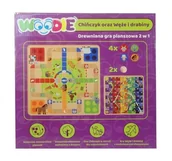 Gry planszowe - Gra drewniana 2w1 Chińczyk/Węże i drabiny Woodie Swede - gra - miniaturka - grafika 1
