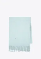 Apaszki i szaliki męskie - Szalik damski z frędzlami jednolity błękitny - miniaturka - grafika 1