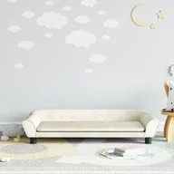 Meble do sypialni - vidaXL Sofa dla dzieci, kremowa, 100x50x26 cm, aksamit - miniaturka - grafika 1