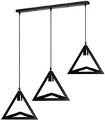 Lampy sufitowe - Lampa sufitowa metalowa loft trójkątna wisząca AT39-3SZ-Black - miniaturka - grafika 1