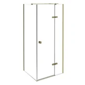 Kabiny prysznicowe - Złota kwadratowa kabina prysznicowa 90x90 prawa Pixa Gold Besco - miniaturka - grafika 1
