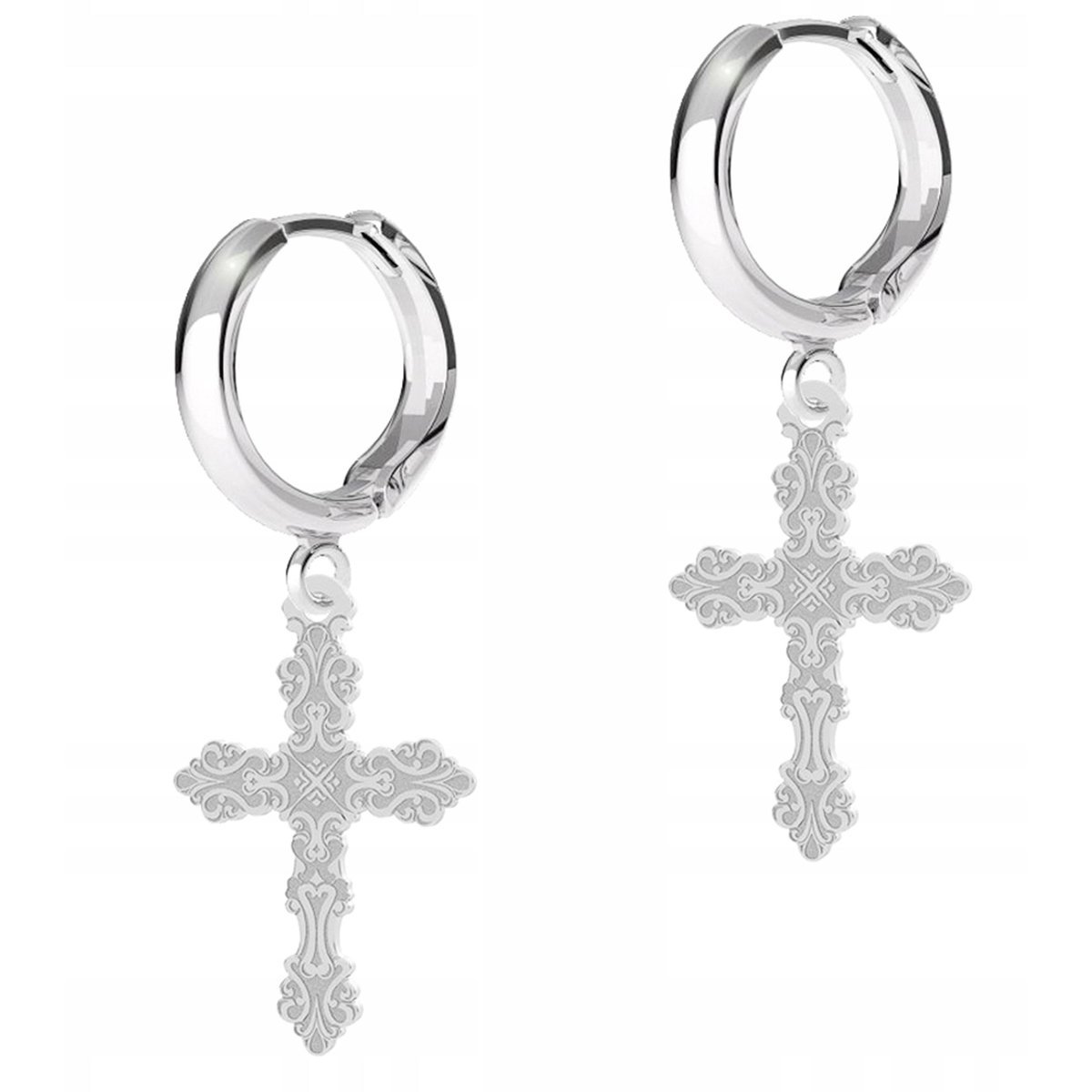 Kolczyki Srebrne Ozdobne Krzyże Krzyżyki Cross Krzyż Cross SREBRO 925
