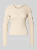 Bluzki damskie - Bluzka z długim rękawem o kroju slim fit z czystej bawełny model ‘CARLOTTA’ - miniaturka - grafika 1