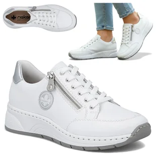 Półbuty Damskie Skórzane RIEKER Białe Sneakersy Sportowe Wygodne 41 - Półbuty damskie Półbuty Damskie Skórzane RIEKER Białe Sneakersy Sportowe Wygodne 41 - Półbuty damskie - miniaturka - grafika 1