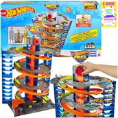 Zabawki konstrukcyjne - HOT WHEELS CITY - ZESTAW ZAKRĘCONY MEGA GARAŻ PARKING + AUTKO PREZENT DLA DZIECKA + EBOOK - miniaturka - grafika 1