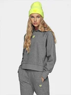 Kurtki i kamizelki sportowe damskie - Damska bluza dresowa nierozpinana z kapturem 4F LIME LINE D4Z20-BLD305 - miniaturka - grafika 1