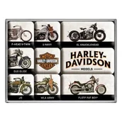 Magnesy - Nostalgic Art Magnesy (9szt) Harley-Davidson - M - miniaturka - grafika 1