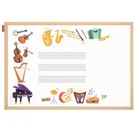 Tablice i flipcharty - Tablica edukacyjna magnetyczna suchościeralna 40x60cm nadruk WESOŁE INSTRUMENTY rama drewniana MEMOBE 1szt.  /MTM060040.MU02.01.51/ - miniaturka - grafika 1