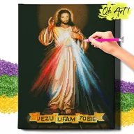 Zabawki kreatywne - DIAMOND PAINTING 5D z RAMĄ Haft Diamentowy Duży Kwiaty Mozaika 40x50 cm Oh Art! - miniaturka - grafika 1