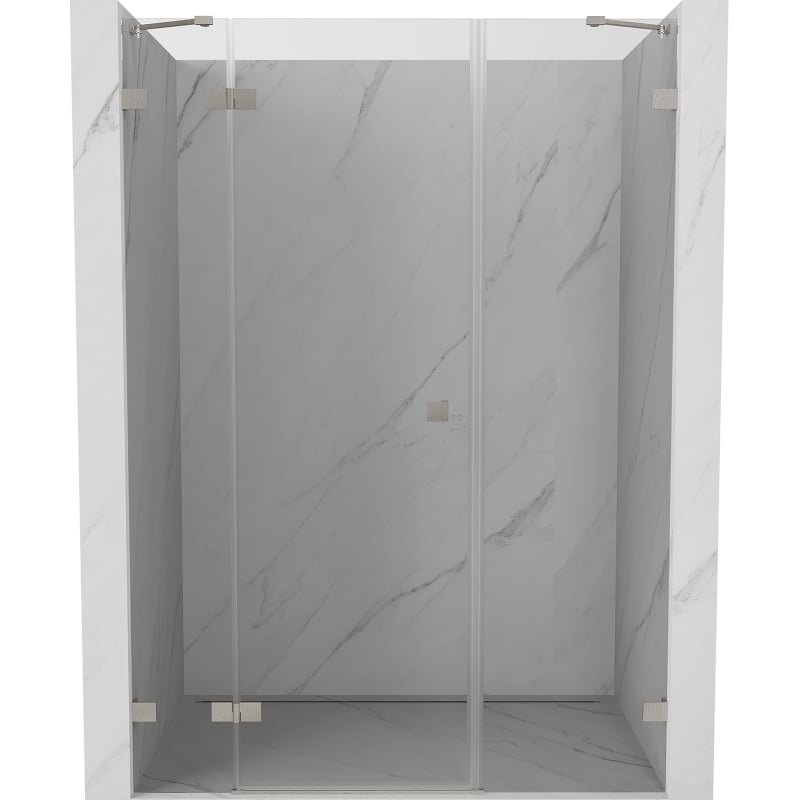 Mexen Lunar drzwi prysznicowe uchylne lewe 130 cm, transparent, nikiel szczotkowany - 834S-130-050-97-00-L