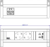 Gniazdka elektryczne - Bachmann BACHMANN DESK 2xzabezpieczony styk 1xUSB A&C, Ładowarka USB 22W, GST18 - miniaturka - grafika 1