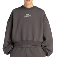 Bluzy sportowe damskie - Bluza damska New Balance WT61935IABR - szara - miniaturka - grafika 1
