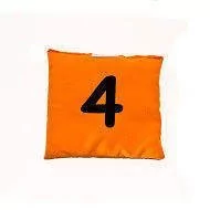 Worki na buty - Akson Akson, Worek gimnastyczny szkolny z cyferką 4, pomarańczowy - miniaturka - grafika 1