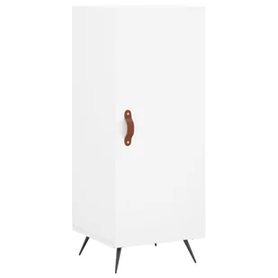 Wysoka szafka, biała, 34,5x34x180 cm, materiał drewnopochodny Lumarko! - Szafki do salonu - miniaturka - grafika 6