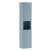 Szafki łazienkowe - Szafka wysoka łazienkowa Nova 30 cm denim ryflowana wisząca - miniaturka - grafika 1